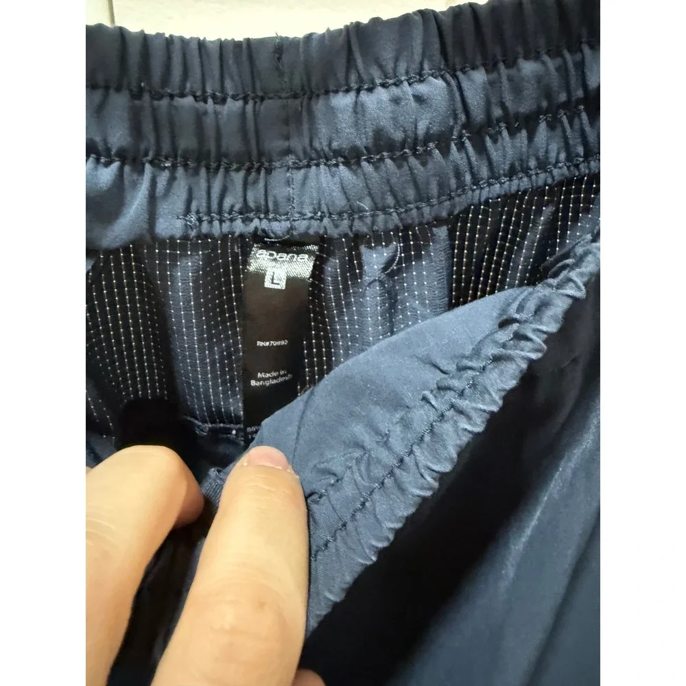 Apana Mens Navy Blue Active Cargo Shorts Elastic Waist Zip Pocket Size Large